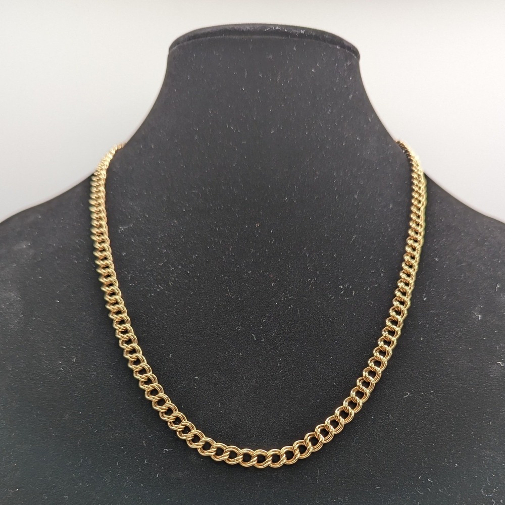 Sarah Coventry Vintage Gold Tone Double Link Chain Necklace‎ 23 Inch Curb Style